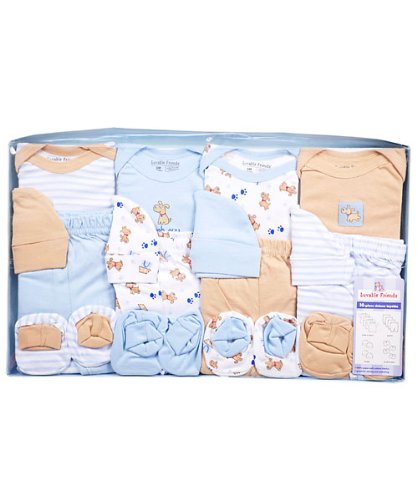 Luvable Friends 16-Piece Mix N Match Layette Set, 0-6 Months, Blue