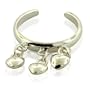 Sterling Silver Three Hearts Charm Bell Toe Ring