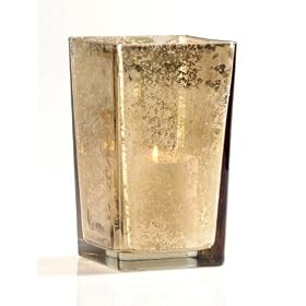 Antique Mercury Glass Candle Holder
