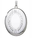 Sterling Silver Extra-Large Engraved Oval Locket