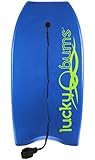 Lucky Bums Body Board - Durable and Buoyant Boogie Board with EPS Core, Slick Bottom, and Leash - 41-Inches for All Sizes