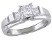 Diamond Engagement Ring: 14K White Gold 1 Carat (ctw) Princess Cut Diamond Ring