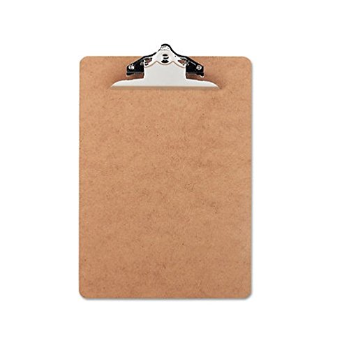 Office Impressions Hardboard Clipboard, 1-1/4 Inch Capacity, Holds 8-1/2 x 11, Brown (82090)