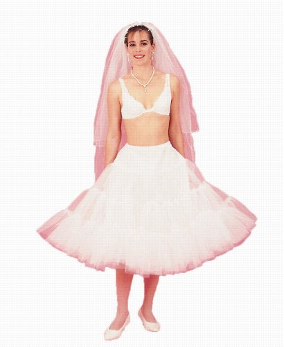 New White Poodle Crinoline Skirt Bridal Petticoat Wedding Gown Slip (108DSPW)