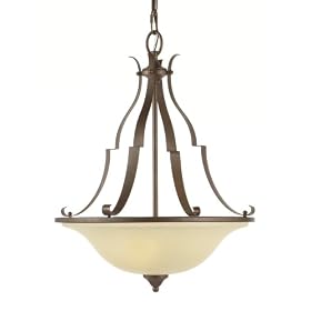 Murray Feiss F2033 3CB Vista Three-Light Uplight Fixture in Corinthian Bronze and Cream... by Murray Feiss