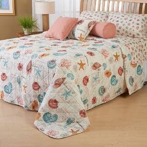 Ashley Cooper Ocean Sea Shells Bedspread in Twin Size