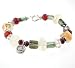 Garnet, Citrine and Swarovski Austrian Crystal, and Czech Glass Jewel Toned Gemstone Beaded Toggle Bracelet with Sterling Silver Lotus Flower Charm, 7 1/2" long, #8135
