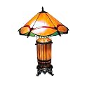 Mission-Style Double Lit Table Lamp - Orange