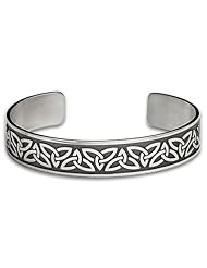Sterling Silver Trinity Celtic Bracelet. Made in USA.