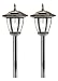 Hexagon Top Stainless Steel 3 LED Solar Light 2 Pack