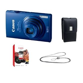 Canon PowerShot ELPH 320 HS (Blue) 16.1 MP Wi-Enabled CMOS Digital Camera Kit with PSC-55 Bag, Canon Stainless Steel Neck Strap & Canon 2 GB SD Card