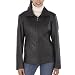 BGSD Women's Verical Seam Leather Scuba Jacket - Black M