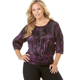 AK Anne Klein Plus Size Pleated Silk Blouse