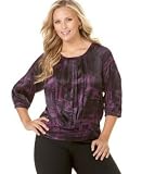 AK Anne Klein Plus Size Pleated Silk Blouse