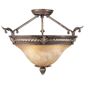 World Imports Lighting 8425-24 Mystic Rhythm 3-Light Semi Flush Mount Fixture, Crackled... by World Imports