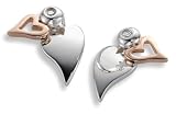 Image of Sterling Silver & 9ct Rose Gold Ladies Scattered Heart Earrings