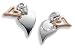 Sterling Silver & 9ct Rose Gold Ladies Scattered Heart Earrings