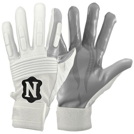 Neumann Adult Gripper II Lineman Football Gloves WHITE ADULT - M