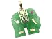 Green Jade Small Lucky Elephant Pendant with Ruby Eye, 14k Gold