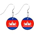 Cambodia Flag Earrings