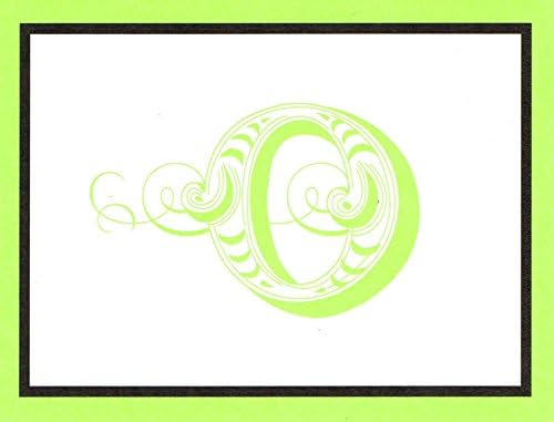 Hallmark Blank Personalized O Stationery Note Cards | Green