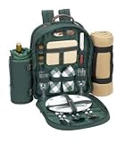 Outdoor Living : Brighton Picnic Backpack For Four w/Blanket (Green)