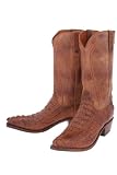 Lucchese 'N8052' Crocodile Cowboy Boots 5/4 Mens - Tan