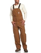 Carhartt Men's Duck Bib Overall Unlined R01,Brown,30 x 32
