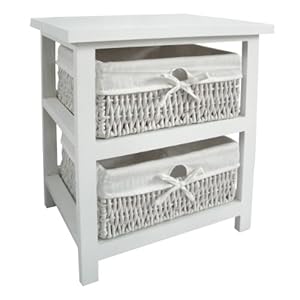 Premier Housewares - Cajonera para baño (madera, 2 cajones de mimbre