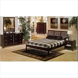 Queen Platform Bedroom Set in Dark Cherry