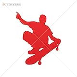 Vinyl Sticker Decal Skate Boarding Siz Atv Car Garage bike extremal youth culture culture (6 X 5,09 Inches) Red