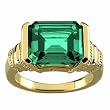 14K Yellow Gold Chatham Created Emerald Ring