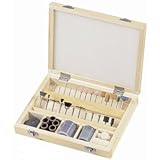 In-Wooden-Box Metalsmiths Jewelers Gunsmiths Locksmiths Stone Grinding Cutting Rotary Tool Bits Combo Set for Dremel, Nice!! In-Wooden-Box Metalsmiths Jewelers Gunsmiths Locksmiths Stone Grinding Cutting Rotary Tool Bits Combo Set for Dremel, Nice!!