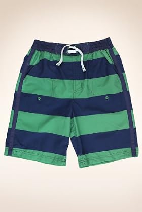 Block Stripe Print Swim Shorts