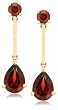 14k Yellow Gold Garnet Drop Earrings