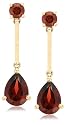 14k Yellow Gold Garnet Drop Earrings