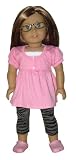 Big Save  COMPLETE OUTFIT. Pink Clogs, Pink Babydoll Top, and Grey Zebra Leggings. Doll Clothes Fit 18