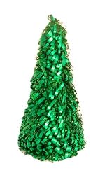 19" Green Curly Tinsel Christmas Tree Tabletop Decoration