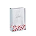 Beautiful, high quality, dinky, 'Spaceform' red hearts, glass photograph holder. A timeless, romantic gift (1584).