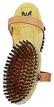 Hundebürste, Messing/PE-Borste.Holz 65 x 130mm