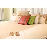 Akasha STBLO003STK Blossom Series King Duvet Set - Antique with Sahara