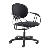 Uno Mid-Back Black Chair with Black Base Glides/Casters: Hard Floor Casters