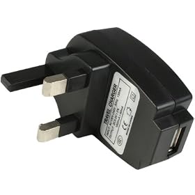 Black Mains USB Travel Charger
