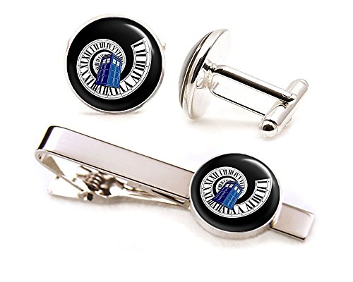 Doctor Who Tie Clip, Tardis Cufflinks, Dr Who Tardis Cuff Links Tack, Time Lord Jewelry, Gallifrey Doctor Who Wedding Party, Groomsmen Gifts Groomsman Gift