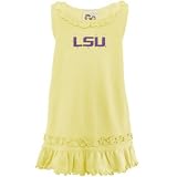 NCAA LSU Tigers Toddler Gold Ruffle Tank Dress with crystals (3T)