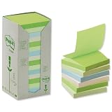 Post it Z note Tower Recycled 100 Sheets Per Pad 76x76mm Pastel Assorted Ref R330 1rpt pack 16