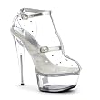 6 Inch Sexy Platform Shoes Clear Dorsay Rhinestone Shoes T Strap