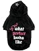 Perfect Hoodie Sweatshirt W/Screen Print & Rhinestones Pet Outerwear Black Combo SMALL,-1
