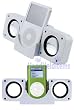Digilife Fold-Up Compact Speakers for Apple iPod (Travel Size), White