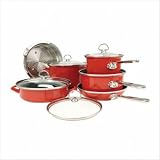 Chantal 10 Piece Enamel-on-Steel Cookware Set, Chili Red Glossy by Chantal